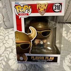 Funko Pop Rocks Flavor Flav 310 with Gold Helmet and Sunglasses. New.Sealed box.